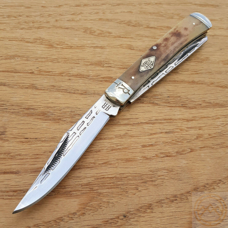 Rough Ryder Heavy Trapper Pocket Knife Carbon Steel Blades Smooth Bone Handle 1976 -Rough Ryder - Survivor Hand Precision Knives & Outdoor Gear Store