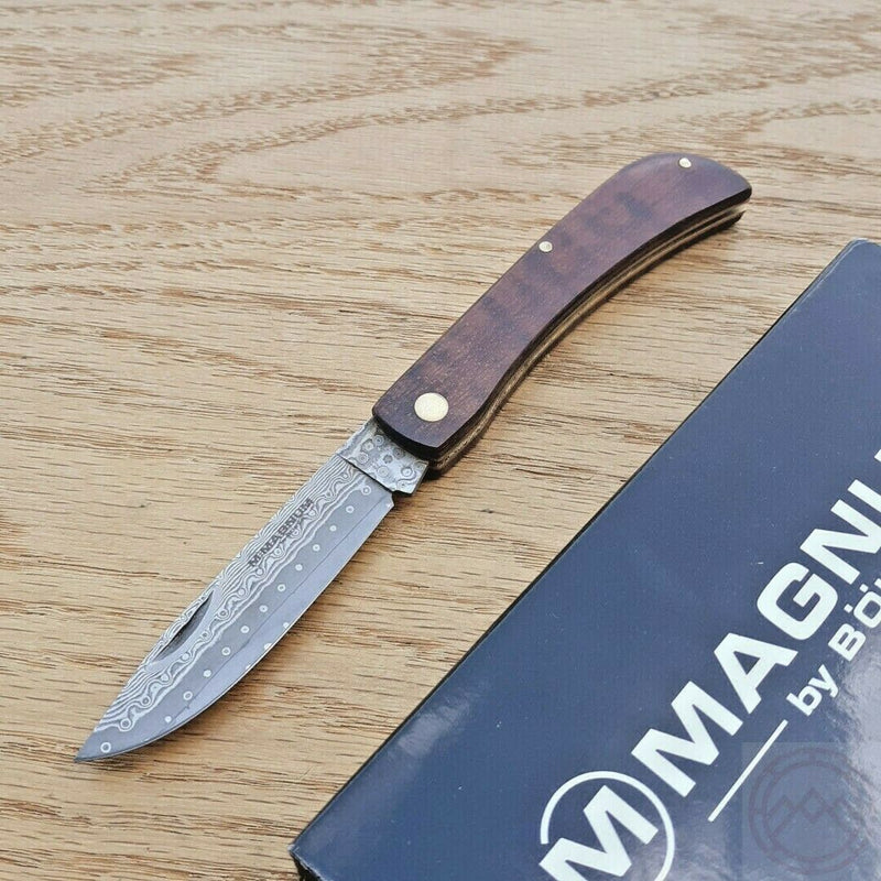 Boker Magnum Rangebuster Folding Knife 2.63" Damascus Steel Blade Snakewood 01RY141DAM -Boker Magnum - Survivor Hand Precision Knives & Outdoor Gear Store