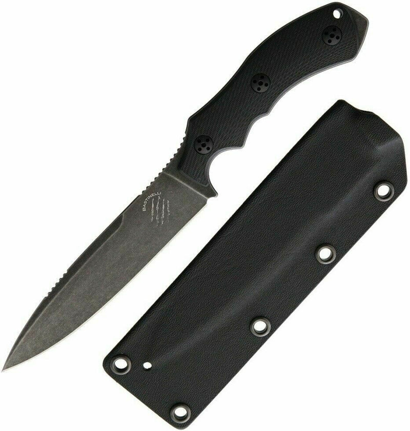 Bastinelli Creations RED Raptor Fixed Knife 5.5" Black PDV Coated M390 Steel Spear Point Blade G10 Handle SRLD -Bastinelli Creations - Survivor Hand Precision Knives & Outdoor Gear Store