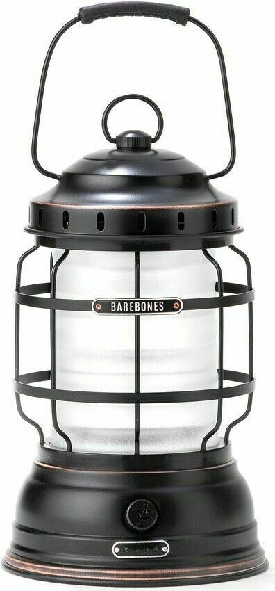 Barebones Living Forest Lantern Bronze 6" x 9.5" x 6" Rechargeable Stamped Steel/Rubber/Plastic Construction RE261 -Barebones Living - Survivor Hand Precision Knives & Outdoor Gear Store