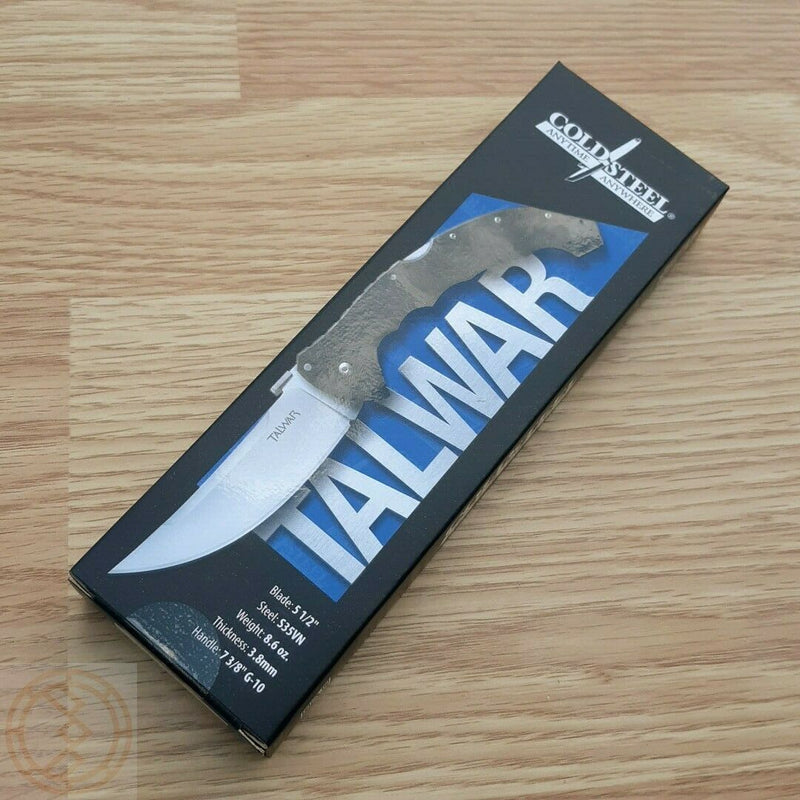 Cold Steel Talwar Folding Knife 5.50" Serrated CPM-S35VN Steel Blade G10 Handle 21TBXS -Cold Steel - Survivor Hand Precision Knives & Outdoor Gear Store