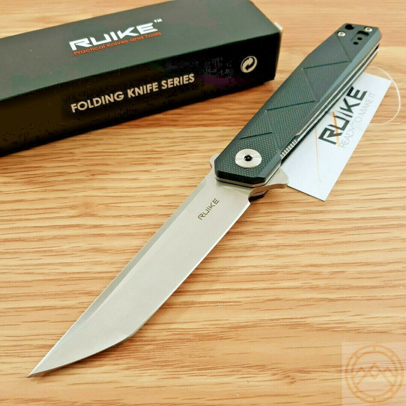 RUIKE P127 Linerlock Folding Knife 3.75" Sandvik 14C28N Steel Blade Black G10 Handle P127B -RUIKE - Survivor Hand Precision Knives & Outdoor Gear Store