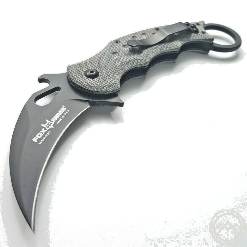 Fox Karambit Liner Folding Knife 3" Bohler N690 Steel Blade Micarta Handle 479MIB -Fox - Survivor Hand Precision Knives & Outdoor Gear Store