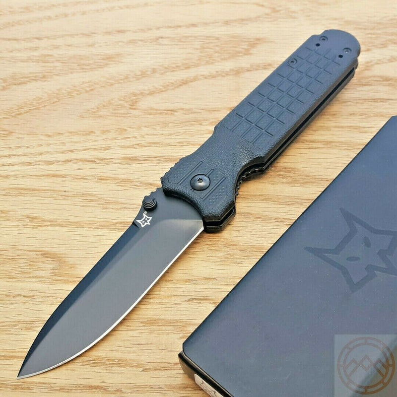 Fox Predator II Folding Knife 3.75" Bohler N690 Steel Blade Black Forprene Handle 446B -Fox - Survivor Hand Precision Knives & Outdoor Gear Store