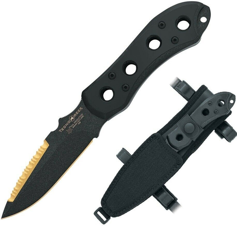 Fox Tecnoreef Diving Folding Knife 4.25" 440B Steel With Partially Serrated Blade. Black G10 Handle 468 -Fox - Survivor Hand Precision Knives & Outdoor Gear Store