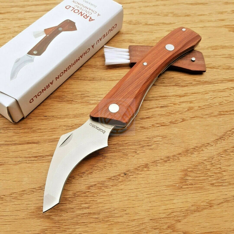 Baladeo Arnold Mushroom Folding Knife 2.5" 420 Stainless Curved Blade Wood Handle CO105 -Baladeo - Survivor Hand Precision Knives & Outdoor Gear Store