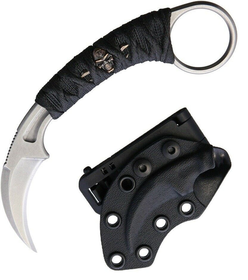 Bastinelli Creations PiKa Karambit Fixed Knife 1.63" Bohler N690 Steel Blade Black Cord Wrapped Handle S202M -Bastinelli Creations - Survivor Hand Precision Knives & Outdoor Gear Store