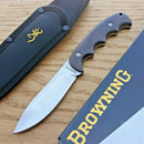 Browning Fixed Knife 4" Satin Finish Stainless Full Tang Blade Brown Wood Handle 0214 -Browning - Survivor Hand Precision Knives & Outdoor Gear Store