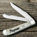 Case XX Papaw Pocket Knife Stainless Steel Blades Natural Smooth Bone Handle 10430 -Case Cutlery - Survivor Hand Precision Knives & Outdoor Gear Store