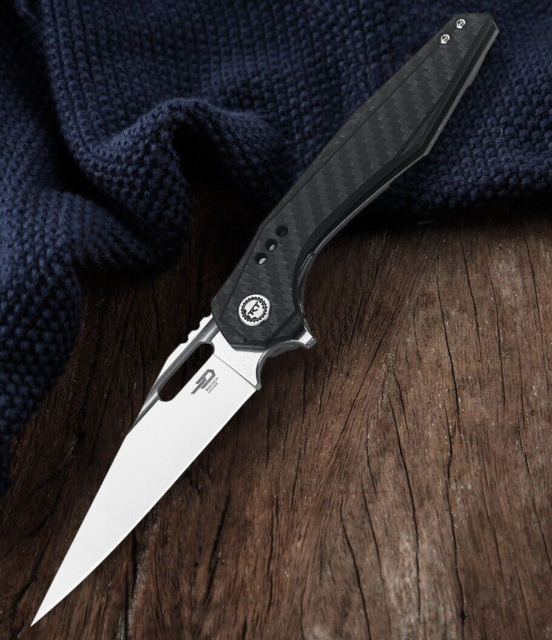 Bestech Knives Malware Folding Knife 3.88" S35VN Steel Blade Black Titanium/Carbon Fiber Handle 1902C -Bestech Knives - Survivor Hand Precision Knives & Outdoor Gear Store