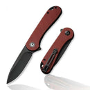 Civivi Elementum Liner Folding Knife 3" D2 Steel Blade Burgundy G10 Handle 907A1 -Civivi - Survivor Hand Precision Knives & Outdoor Gear Store