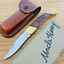 Schrade Uncle Henry Bear Paw Knife Stainless Blade & Wood Handles/Brass 5" Closed LB7 -Schrade - Survivor Hand Precision Knives & Outdoor Gear Store