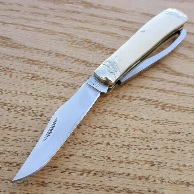 Rough Ryder Equestrian Trapper Pocket Knife Stainless Blade White Bone Handle 1972 -Rough Ryder - Survivor Hand Precision Knives & Outdoor Gear Store