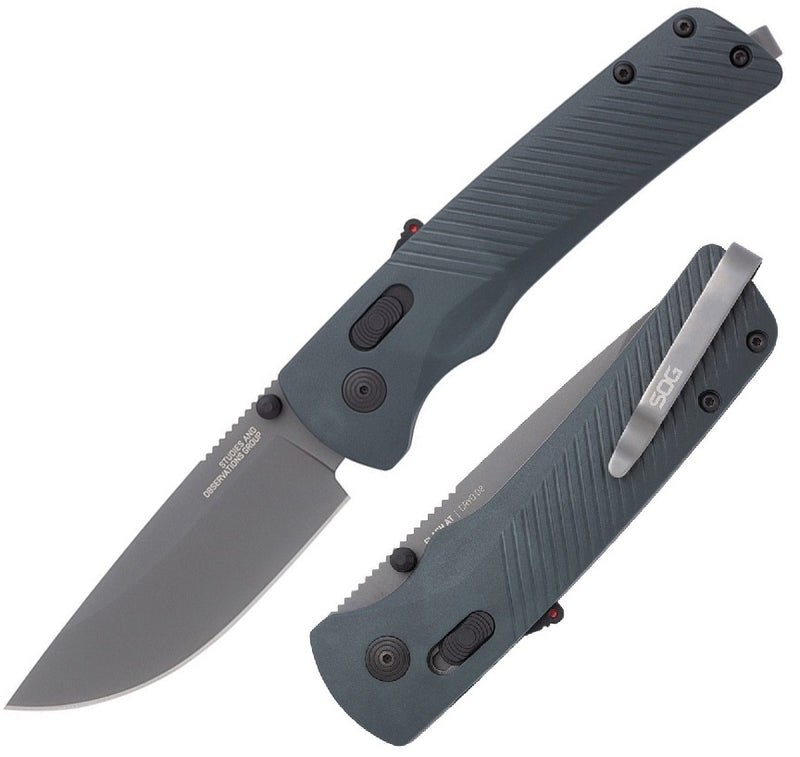 SOG Flash MK3 AT-XR Lock A/O Folding Knife 3.38" D2 Tool Steel Blade Gray GRN Handle 11180557 -SOG - Survivor Hand Precision Knives & Outdoor Gear Store