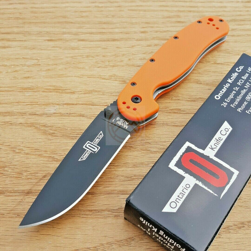 Ontario RAT I Linerlock Folding Knife 3.5" Stainless-Steel Drop Blade Orange 8846OR -Ontario - Survivor Hand Precision Knives & Outdoor Gear Store