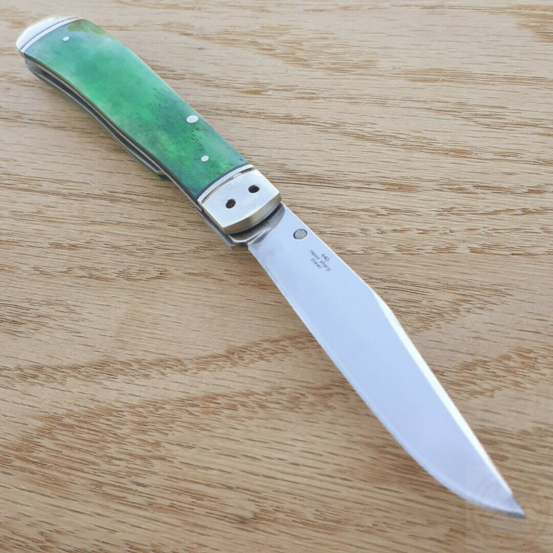 Rough Ryder Working Man Folding Knife 440 Steel Blade Green Smooth Bone Handle 1957 -Rough Ryder - Survivor Hand Precision Knives & Outdoor Gear Store