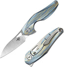Bestech Knives The Reticulan Folding Knife 2" CPM S35VN Steel Blade Blue/Gold Titanium Handle 1810F -Bestech Knives - Survivor Hand Precision Knives & Outdoor Gear Store
