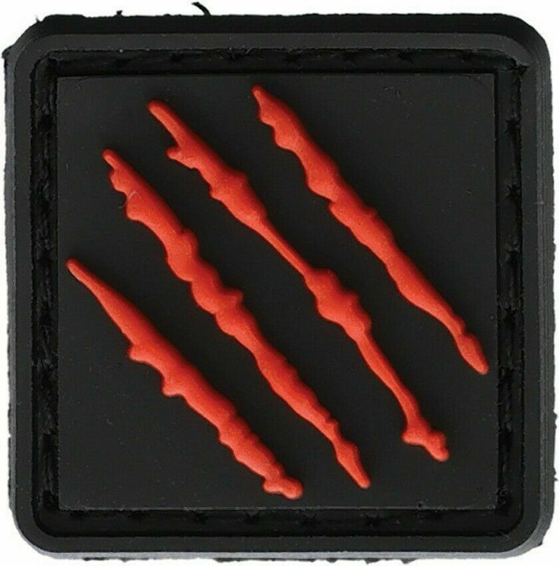 Bastinelli Creations Scratches Patch Black/Red One Piece PVD Construction 1"x 1" 205SR -Bastinelli Creations - Survivor Hand Precision Knives & Outdoor Gear Store