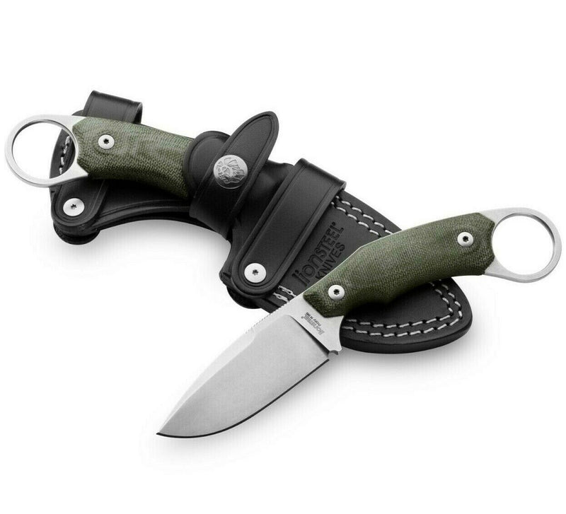 LionSTEEL H2 Skinner Fixed Knife 2.95" M390 Steel Blade Green Canvas Handle H2CVG -LionSTEEL - Survivor Hand Precision Knives & Outdoor Gear Store