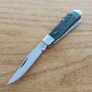 Roper Trapper Pocket Knife 1065 Carbon Steel Blade Green Jigged Bone Handle 0008CGB -Roper Knives - Survivor Hand Precision Knives & Outdoor Gear Store