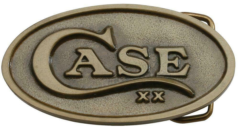 Case XX Oval Belt Buckle Brass One Piece Construction Dimensions 3.25" x 1.75" 934 -Case Cutlery - Survivor Hand Precision Knives & Outdoor Gear Store