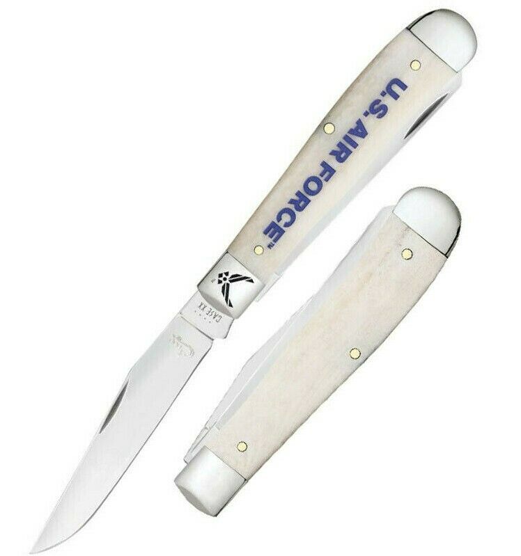 Case XX Air Force Pocket Knife Stainless Steel Blades Natural Smooth Bone Handle 32404 -Case Cutlery - Survivor Hand Precision Knives & Outdoor Gear Store