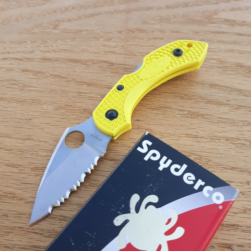 Spyderco Dragonfly 2 Salt Folding Knife 2.37" H1 Steel Leaf Blade Yellow FRN Handle 28SYL2 -Spyderco - Survivor Hand Precision Knives & Outdoor Gear Store