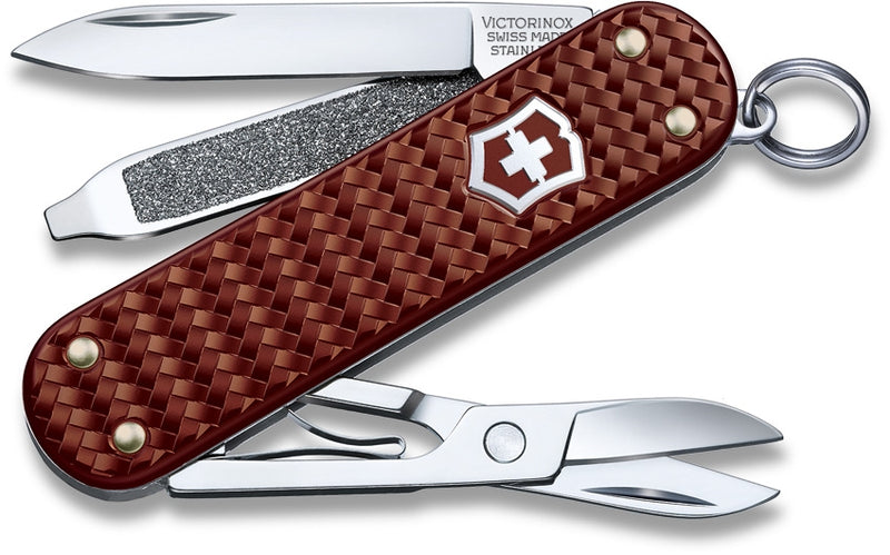 Victorinox Classic Precious Multi Tool Pocket Knife Brown Woven Alox Handle 062214011G -Victorinox - Survivor Hand Precision Knives & Outdoor Gear Store