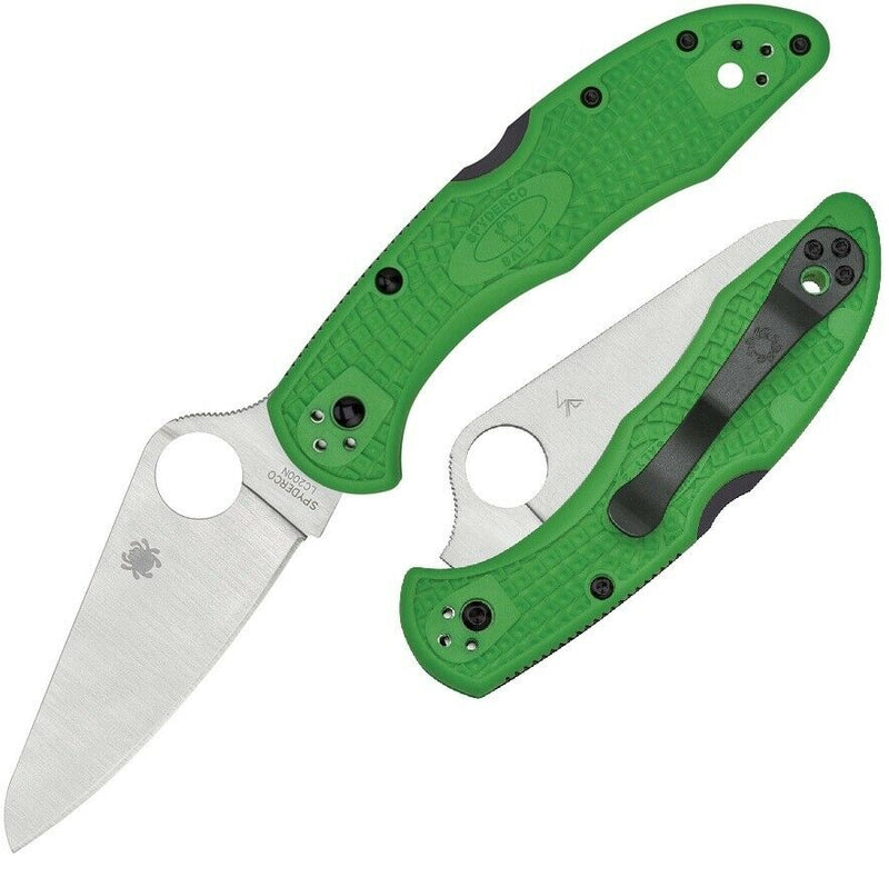 Spyderco Salt 2 Lockback Folding Knife 3" LC200N Tool Steel Blade Green FRN Handle 88FPGR2 -Spyderco - Survivor Hand Precision Knives & Outdoor Gear Store