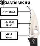 Spyderco Matriarch 2 Knife 3.5" VG-10 Stainless Serrated Blade FRN Handle C12SBK2 -Spyderco - Survivor Hand Precision Knives & Outdoor Gear Store