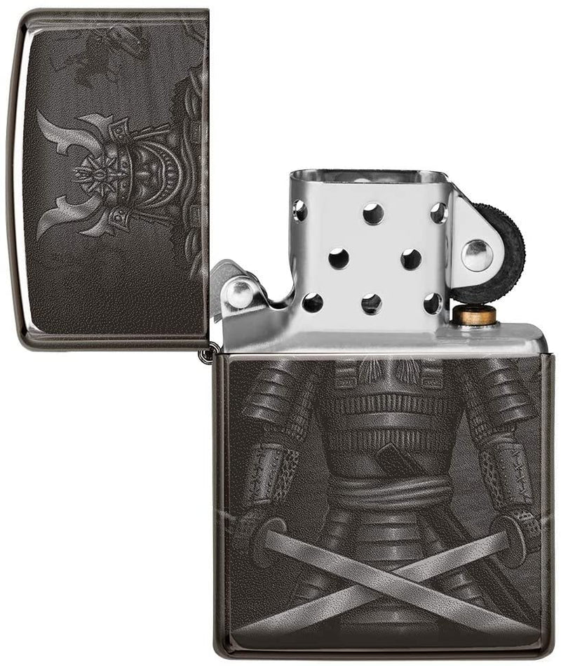 Zippo Knight Fight Lighter Black Ice All Metal Construction Dimensions: 1.44" x 2.25" 17127 -Zippo - Survivor Hand Precision Knives & Outdoor Gear Store