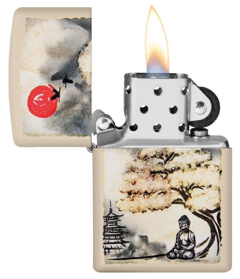 Zippo Lighter Pagoda Bonsai Buddha Feature Windproof All Metal Construction 08776 -Zippo - Survivor Hand Precision Knives & Outdoor Gear Store