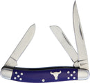 Cattleman's Stockman Pocket Knife Satin Finish Stainless Blades Blue Bone Handle 0001BL -Cattleman's - Survivor Hand Precision Knives & Outdoor Gear Store