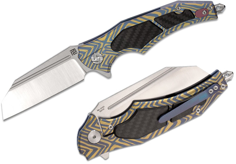 Artisan Cutlery Apache Nomad Folding Knife 3.5" S35VN Steel Blade Titanium/Carbon Fiber Handle 1813GBU03 -Artisan Cutlery - Survivor Hand Precision Knives & Outdoor Gear Store