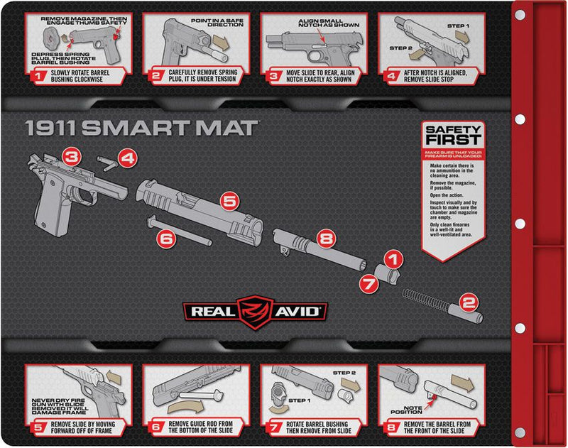 Real Avid Smart Mat 1911 With Attached Parts Tray No-Slip Backed And Oil-Resistant Surface 1911SM -Real Avid - Survivor Hand Precision Knives & Outdoor Gear Store