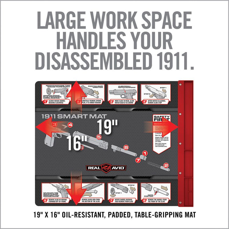 Real Avid Smart Mat 1911 With Attached Parts Tray No-Slip Backed And Oil-Resistant Surface 1911SM -Real Avid - Survivor Hand Precision Knives & Outdoor Gear Store