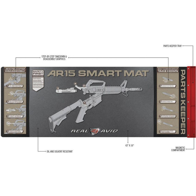 Real Avid AR15 Smart Mat Padded Parts Keeper Tray With Illustrated Disassembly Instructions And Oil Resistant Work Surface AR15SM -Real Avid - Survivor Hand Precision Knives & Outdoor Gear Store