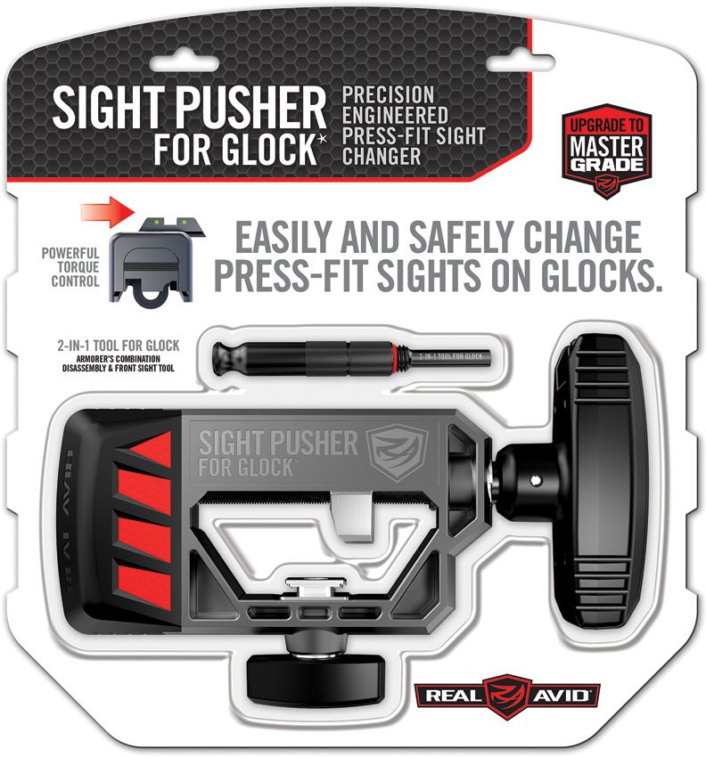 Real Avid Sight Pusher For Glock 4mm Press Block Tooth With Slide Locking Base And Easy Torque Handle GLOCKSP -Real Avid - Survivor Hand Precision Knives & Outdoor Gear Store