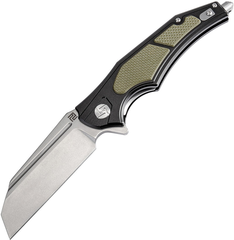 Artisan Cutlery Apache Folding Pocket Knife 3.5 D2 Blade Green G10/Aluminum Black Handle 1813PBGN -Artisan Cutlery - Survivor Hand Precision Knives & Outdoor Gear Store