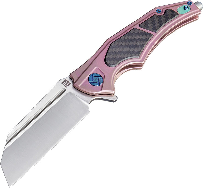 Artisan Cutlery Apache Folding Knife S35VN Steel Blade Pink Titanium Handle 1813GRES -Artisan Cutlery - Survivor Hand Precision Knives & Outdoor Gear Store