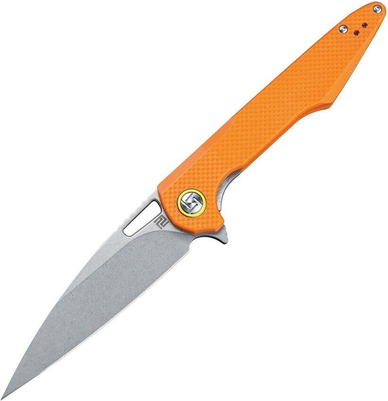 Artisan Cutlery Archaeo Linerlock Folding Knife 4" D2 Tool Steel Blade Orange G10 Handle 1821POEF -Artisan Cutlery - Survivor Hand Precision Knives & Outdoor Gear Store