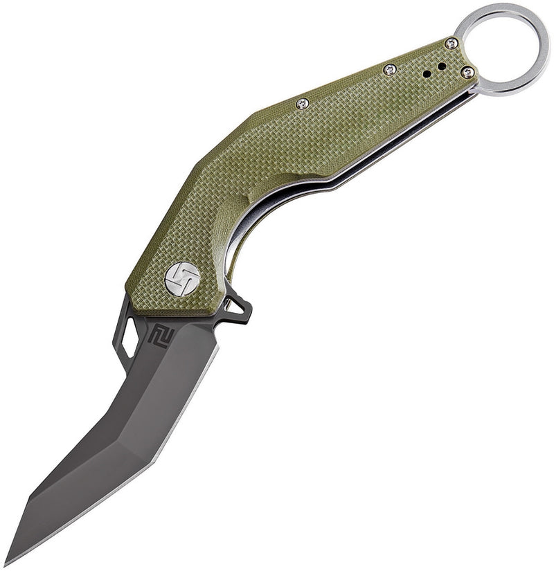 Artisan Cutlery Cobra Folding Knife 3.75" D2 Tool Steel Blade Green Textured G10 Handle 1811PBGNF -Artisan Cutlery - Survivor Hand Precision Knives & Outdoor Gear Store