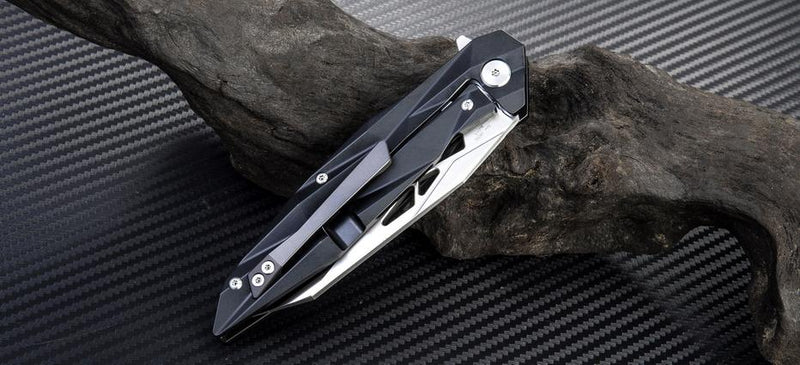 Artisan Cutlery Cygnus Framelock Folding Knife 3.5" S35VN Steel Blade Black Titanium Handle 1827GBK -Artisan Cutlery - Survivor Hand Precision Knives & Outdoor Gear Store