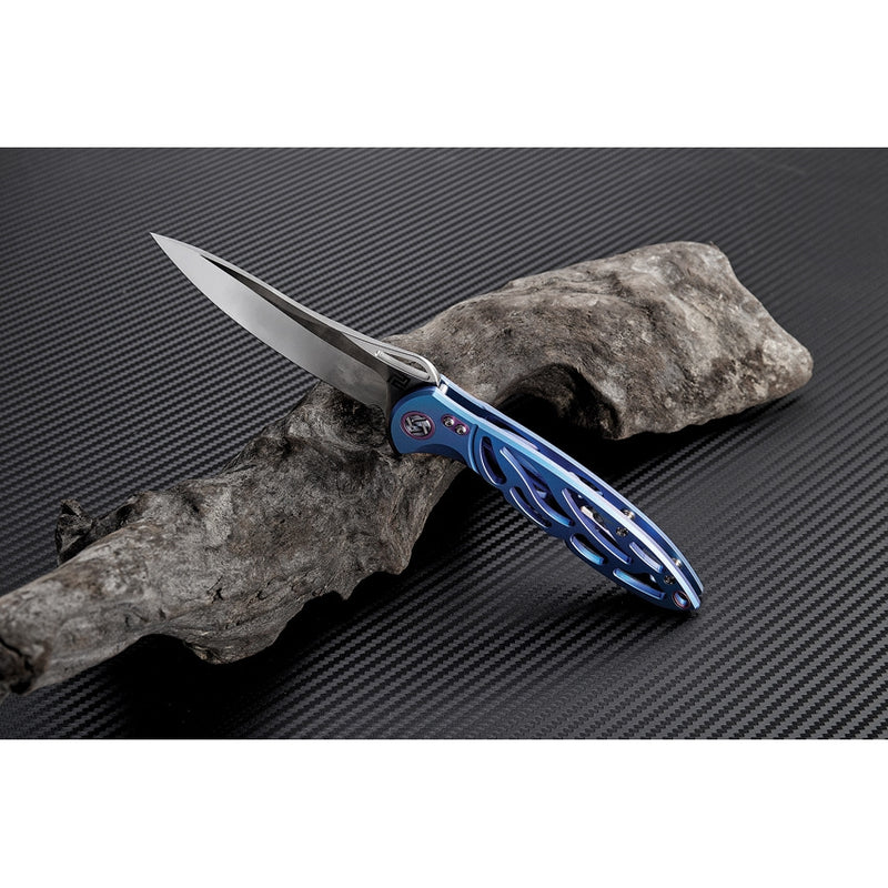 Artisan Cutlery Dragonfly Folding Knife S35VN Steel Blade Blue Titanium Handle 1801GBUS -Artisan Cutlery - Survivor Hand Precision Knives & Outdoor Gear Store