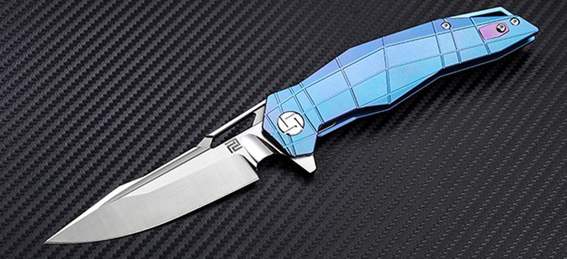 Artisan Cutlery Pangolin Framelock Folding Knife 4" S35VN Steel Blade Blue Titanium Handle 1826GBUS -Artisan Cutlery - Survivor Hand Precision Knives & Outdoor Gear Store