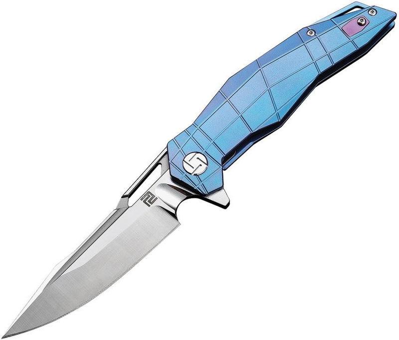 Artisan Cutlery Pangolin Framelock Folding Knife 4" S35VN Steel Blade Blue Titanium Handle 1826GBUS -Artisan Cutlery - Survivor Hand Precision Knives & Outdoor Gear Store