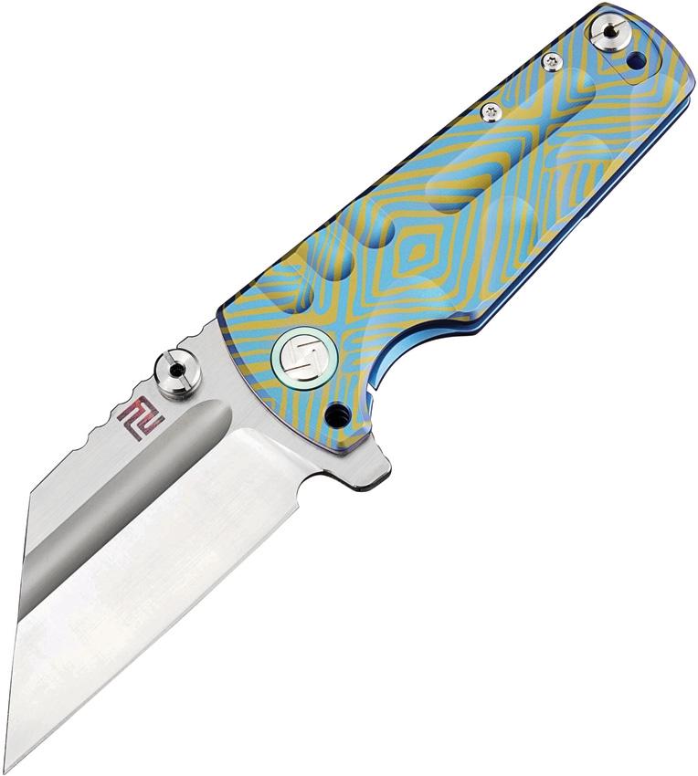 Artisan Cutlery Proponent Framelock Folding Knife 4" S35VN Steel Blade Blue/Gold Titanium Handle 1820GBU03 -Artisan Cutlery - Survivor Hand Precision Knives & Outdoor Gear Store