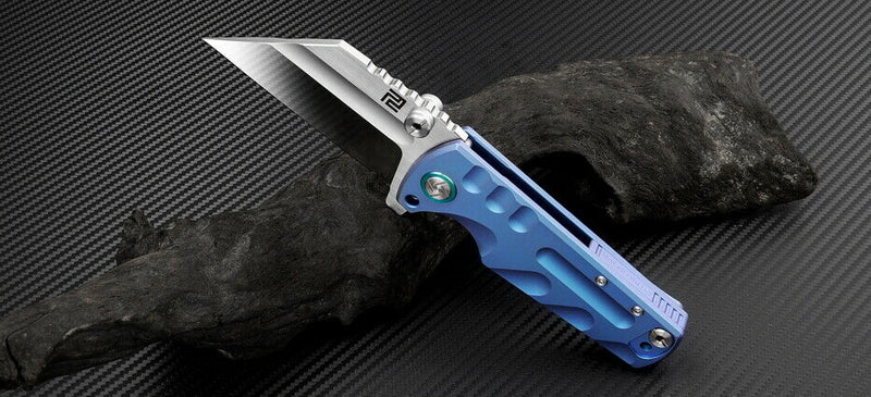 Artisan Cutlery Proponent Framelock Folding Knife 4" S35VN Steel Blade Blue Titanium Handle 1820GBUS -Artisan Cutlery - Survivor Hand Precision Knives & Outdoor Gear Store