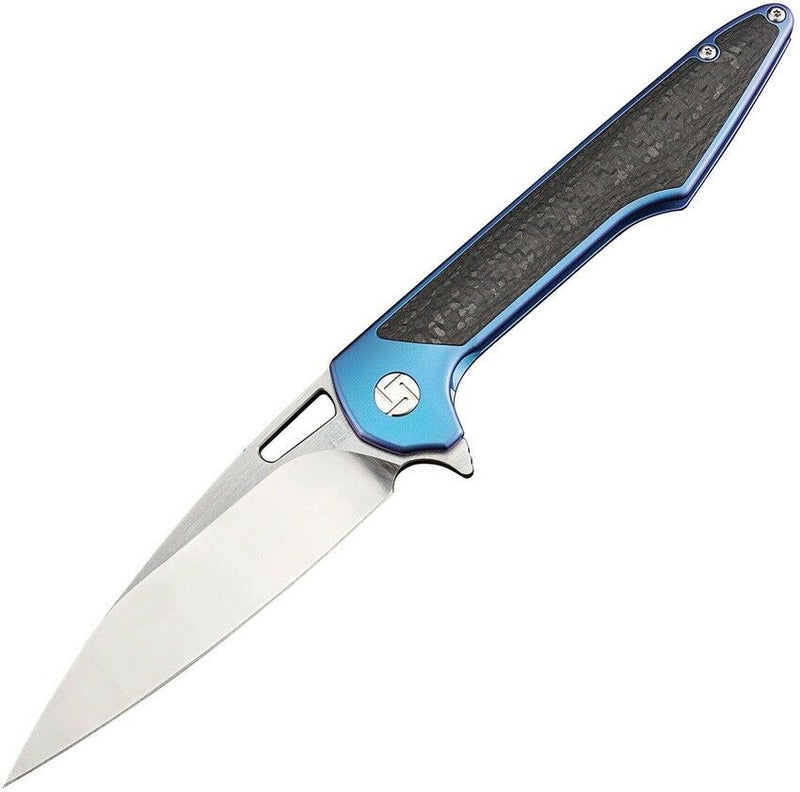 Artisan Cutlery Small Archaeo Folding Knife 3" M390 Steel Blade Blue Titanium Handle 1821GSBUM -Artisan Cutlery - Survivor Hand Precision Knives & Outdoor Gear Store