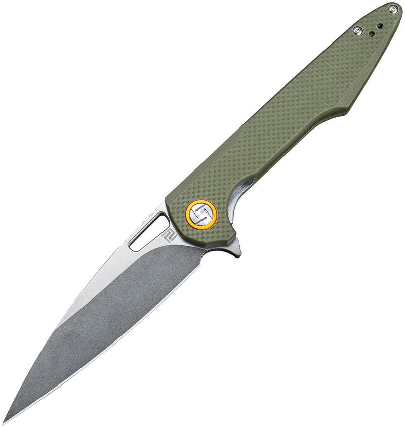 Artisan Cutlery Small Archaeo Folding Knife 3" D2 Tool Steel Blade Green G10 Handle 1821PSGNF -Artisan Cutlery - Survivor Hand Precision Knives & Outdoor Gear Store